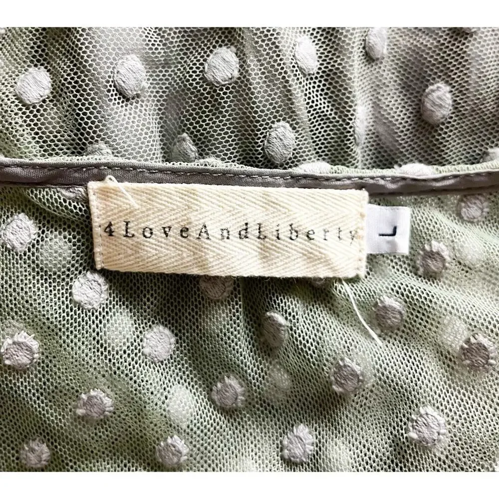 Johnny Was 4 Love and Liberty Mesh Polka Dot Midi Dress Whimsy Boho Size Large - Picture 9 of 10